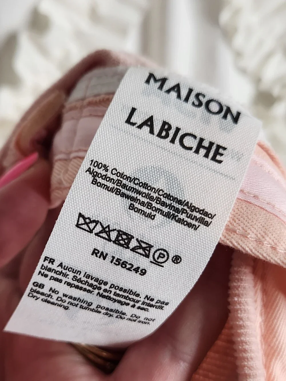 Maison Labiche Pink Amour Hat Corduroy